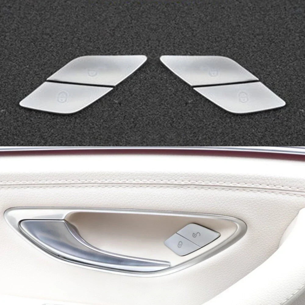 4 x Door Lock Unlock Buttons Cover for Benz C E Class W205 W213 X253