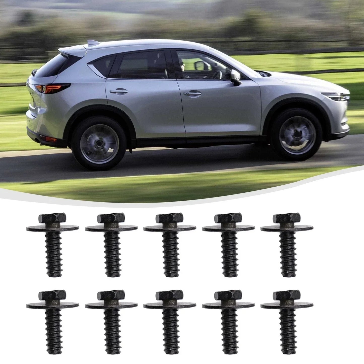 10 Pack Hex Splash Baffle Bolt Bumper Retainer Screw for Mazda CX-5