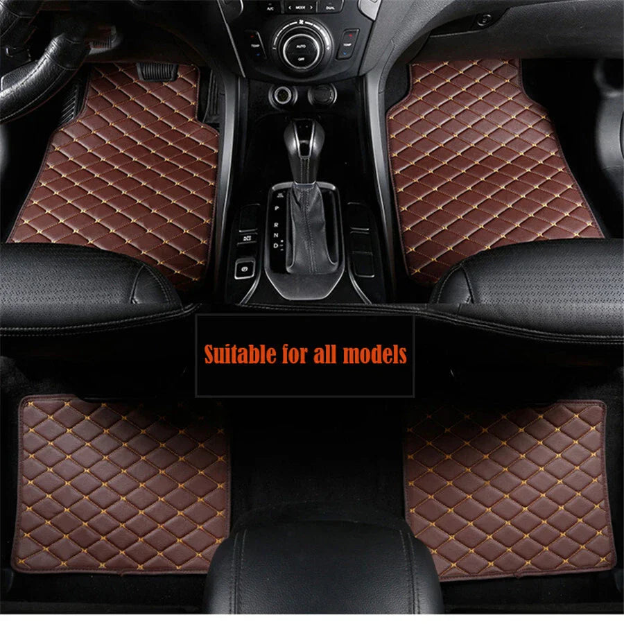 4 Pcs Waterproof PU Leather Car Floor Mats