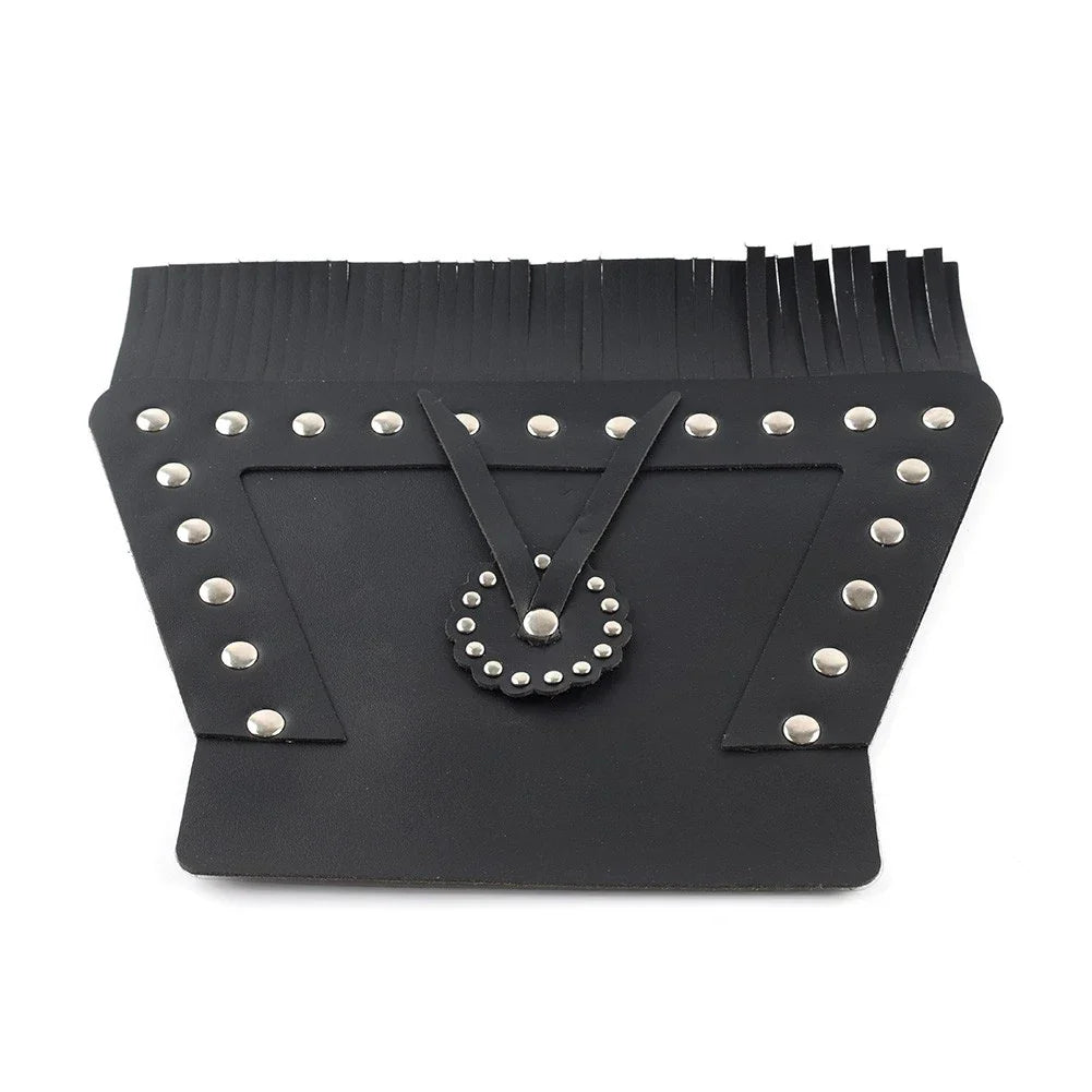 PU Leather Rear Fender Mud Flap Cover with Fringe for Harley
