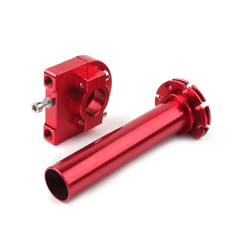 7/8in Turn Twist Throttle Handlebar Tube for Universal Moto CNC Red