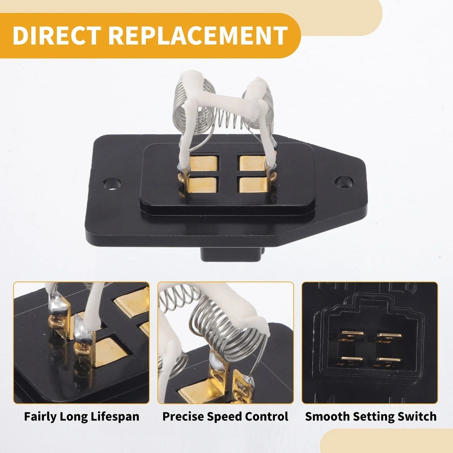 HVAC Blower Motor Resistor - Durable Plastic & Metal