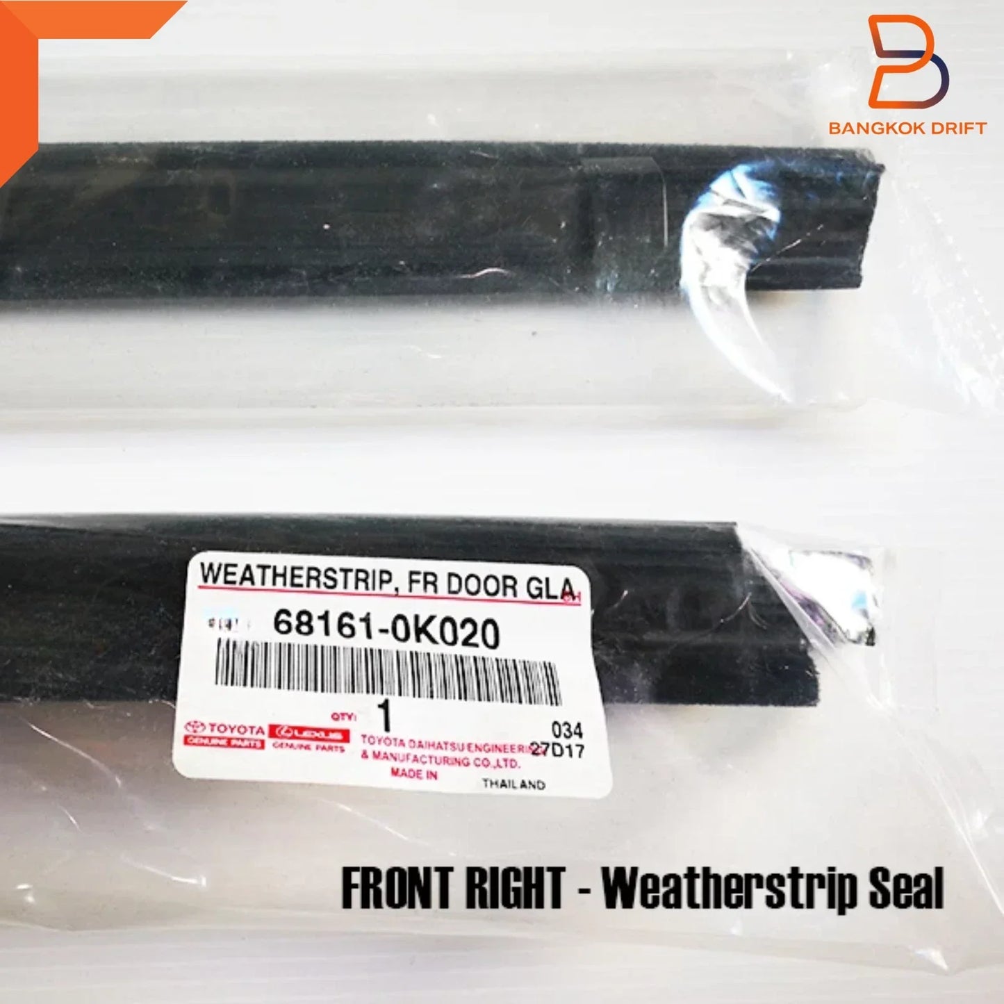 Outer Weatherstrip Glass Seal for Toyota Hilux MK6 KUN25 Vigo (2005-2015)