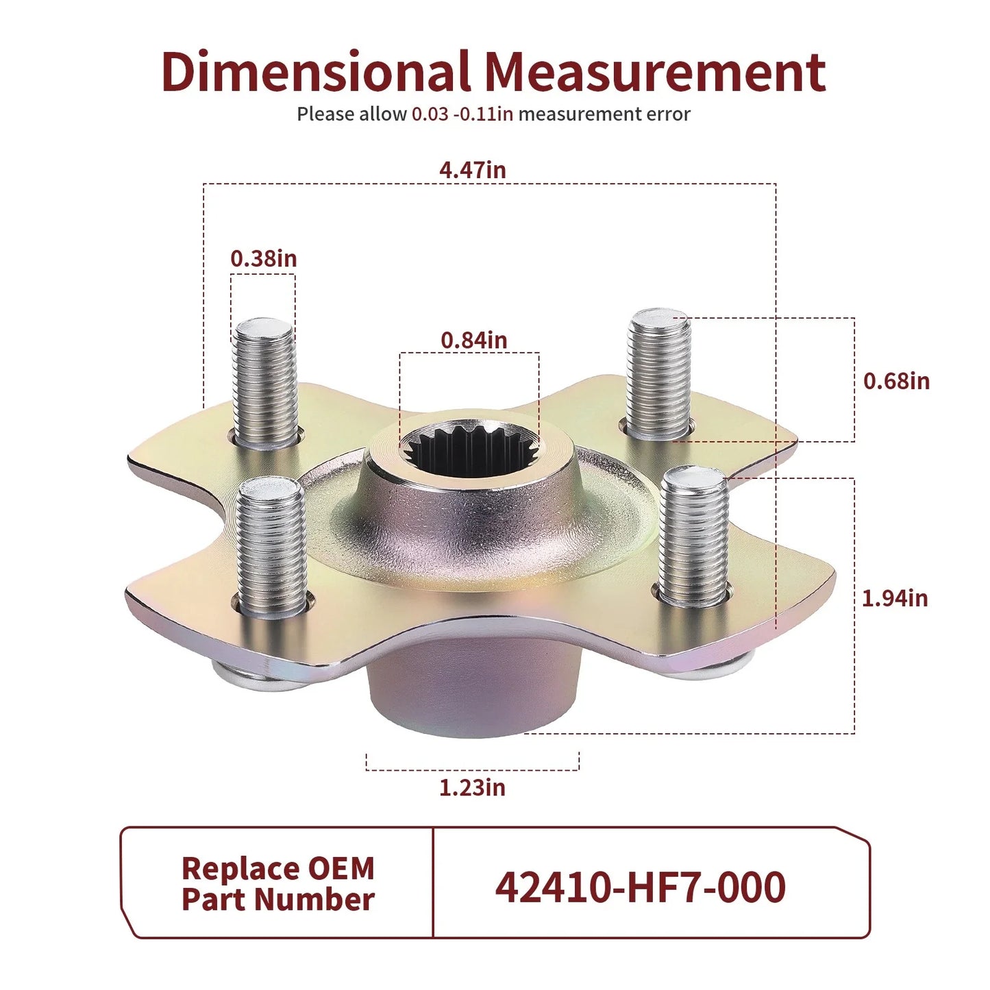 Left Rear Wheel Hub for Honda Sportrax 90 TRX90EX (2007–2008)
