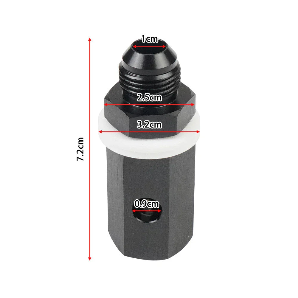8AN Male Fuel Cell Tank Vent Valve for Fuel Systems - Stainless Steel 7.2cm