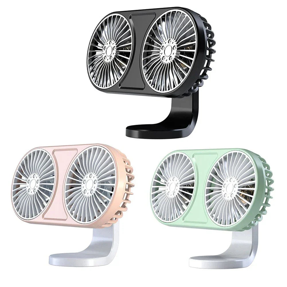 Dual Head USB Car Fan / 2 x / Dual Head USB Car Fan for Vehicles