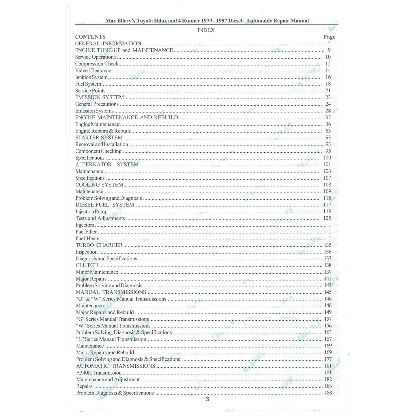 Workshop Manual for Toyota Hilux Diesel L LN40 LN46 LN55 MaxEllery Repair Book