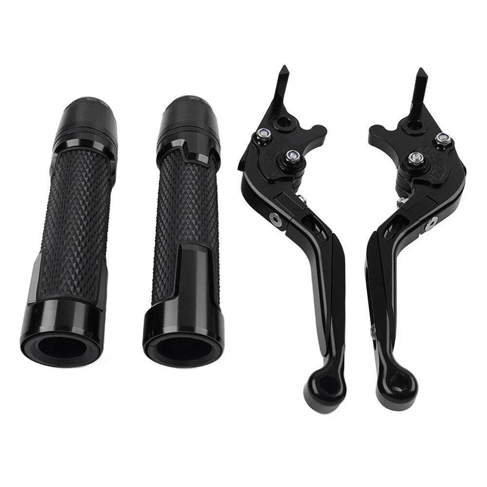Black Extendable Brake Clutch Lever Grip Set for Honda CB1100 CB1300 (2013-2023)