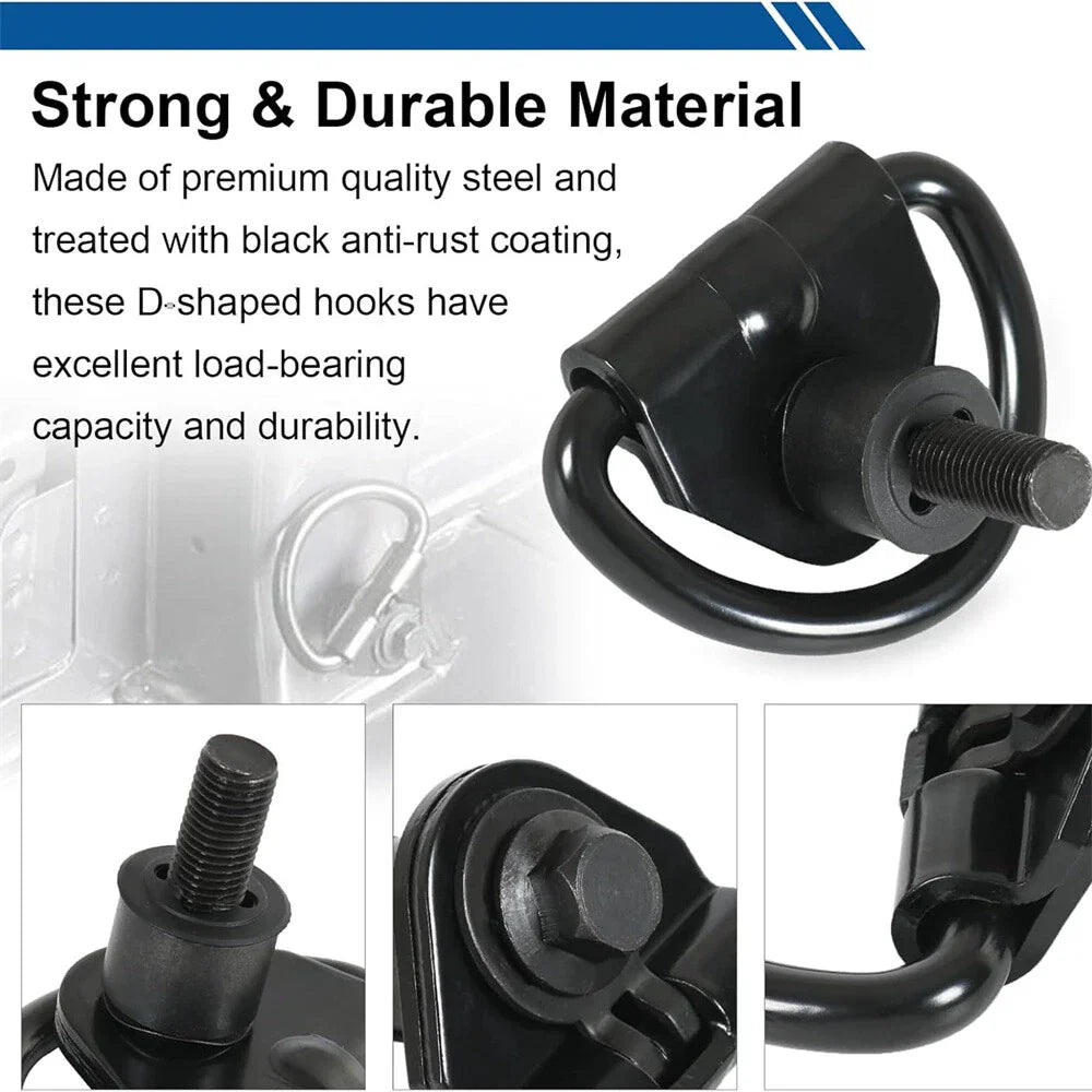 6 x Steel Cargo Hooks for Ford Transit 150 250 350 Van (2014-2023)
