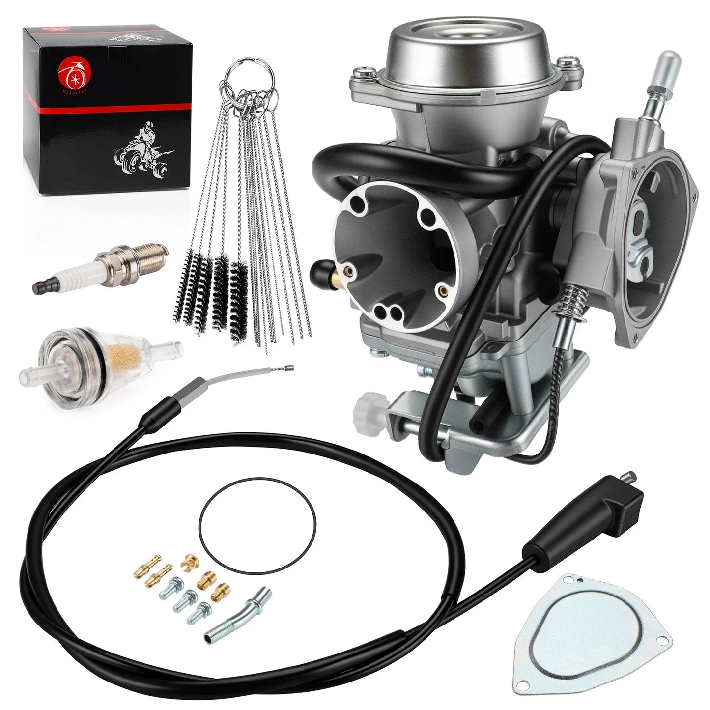 Carburetor & Throttle Cable Kit for Suzuki Ozark 250 2x4 LT-F250 (2002–2007)