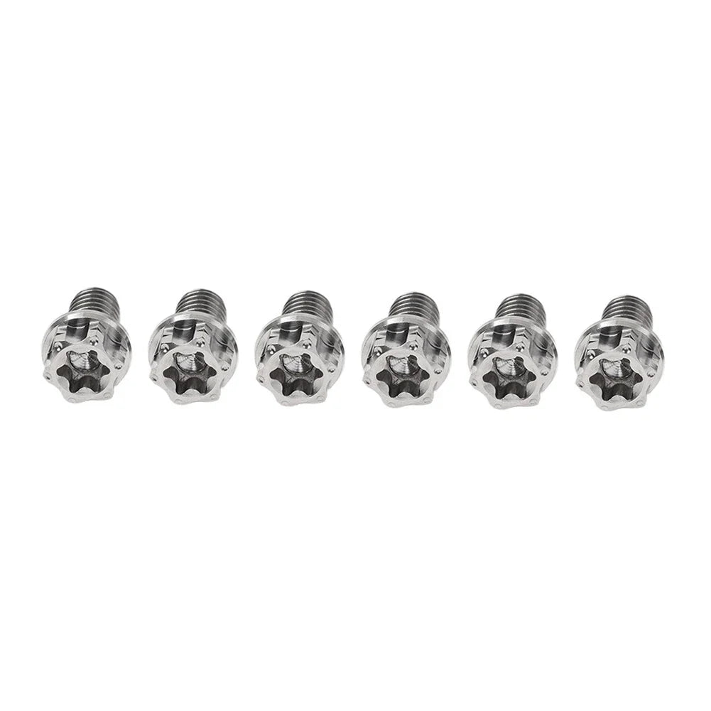 6pcs M6x35mm Titanium Torx Head Flange Screws for Motorcycle Bike Bicycle