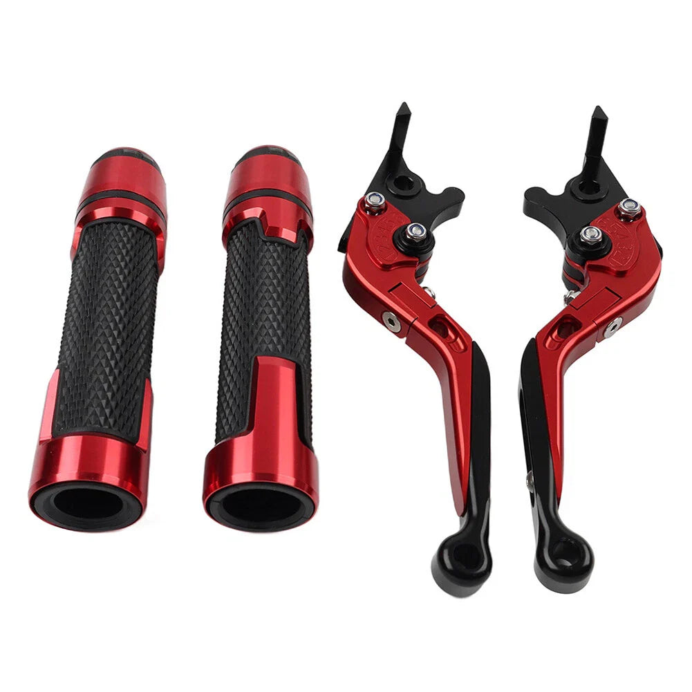 Red Extendable Brake Clutch Lever Grip Set for BMW R1200GS R1250GS (2013-2023)