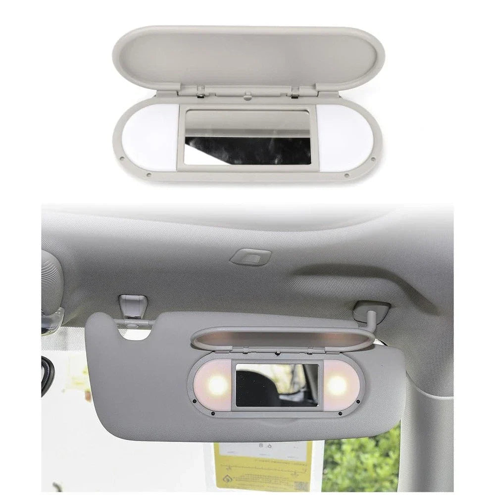 Gray Sun Visor Vanity Mirror Cover for BMW Mini Cooper F55 F56 F60 (2015-2022)