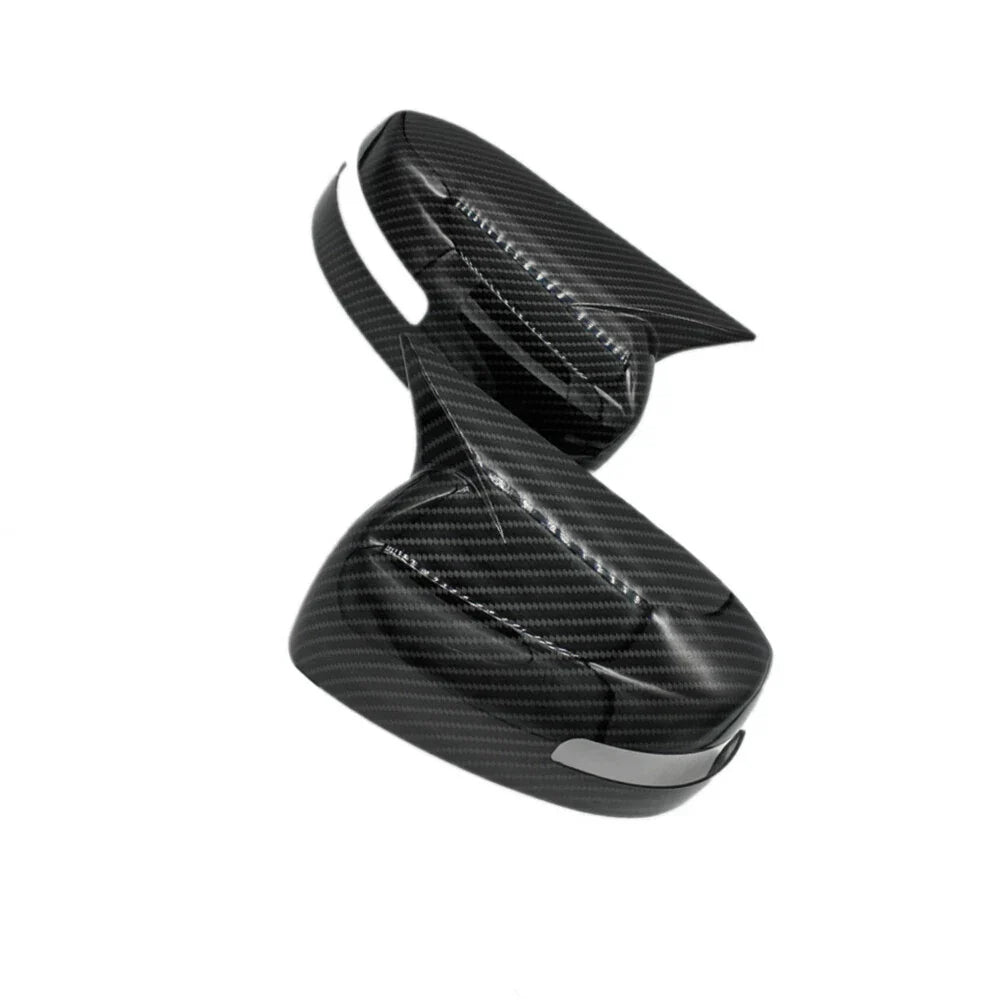 Black Carbon Fiber Side Mirror Covers for 2013-2016 Mitsubishi Lancer EVO