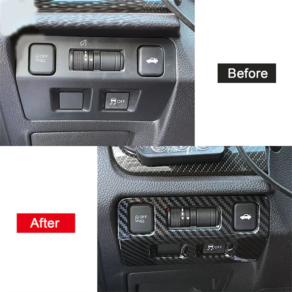 Carbon Fiber ABS Head Light Switch Cover Trim for Subaru WRX STi (2015-2020)