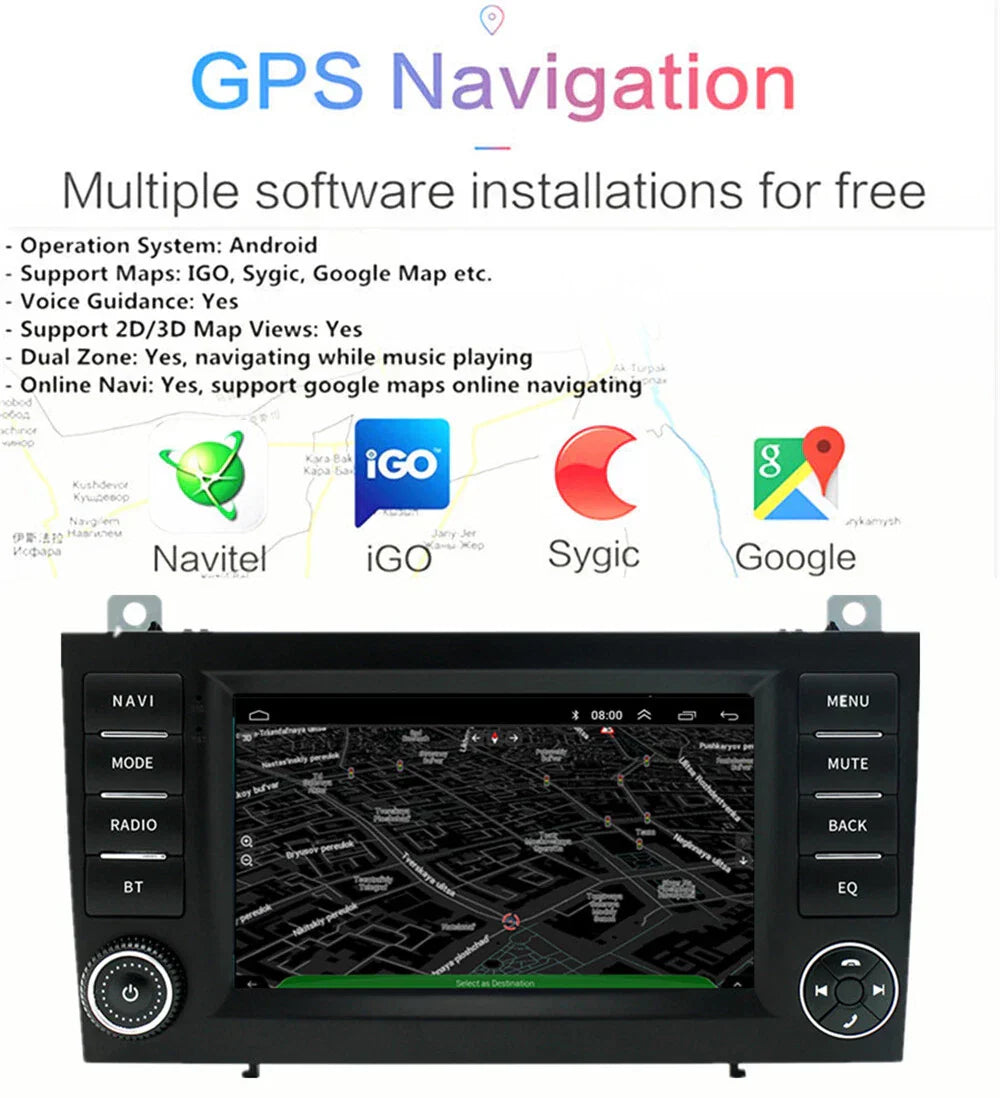 7" Android Stereo Radio GPS Navigation for 2004-2010 Benz SLK-Class R171