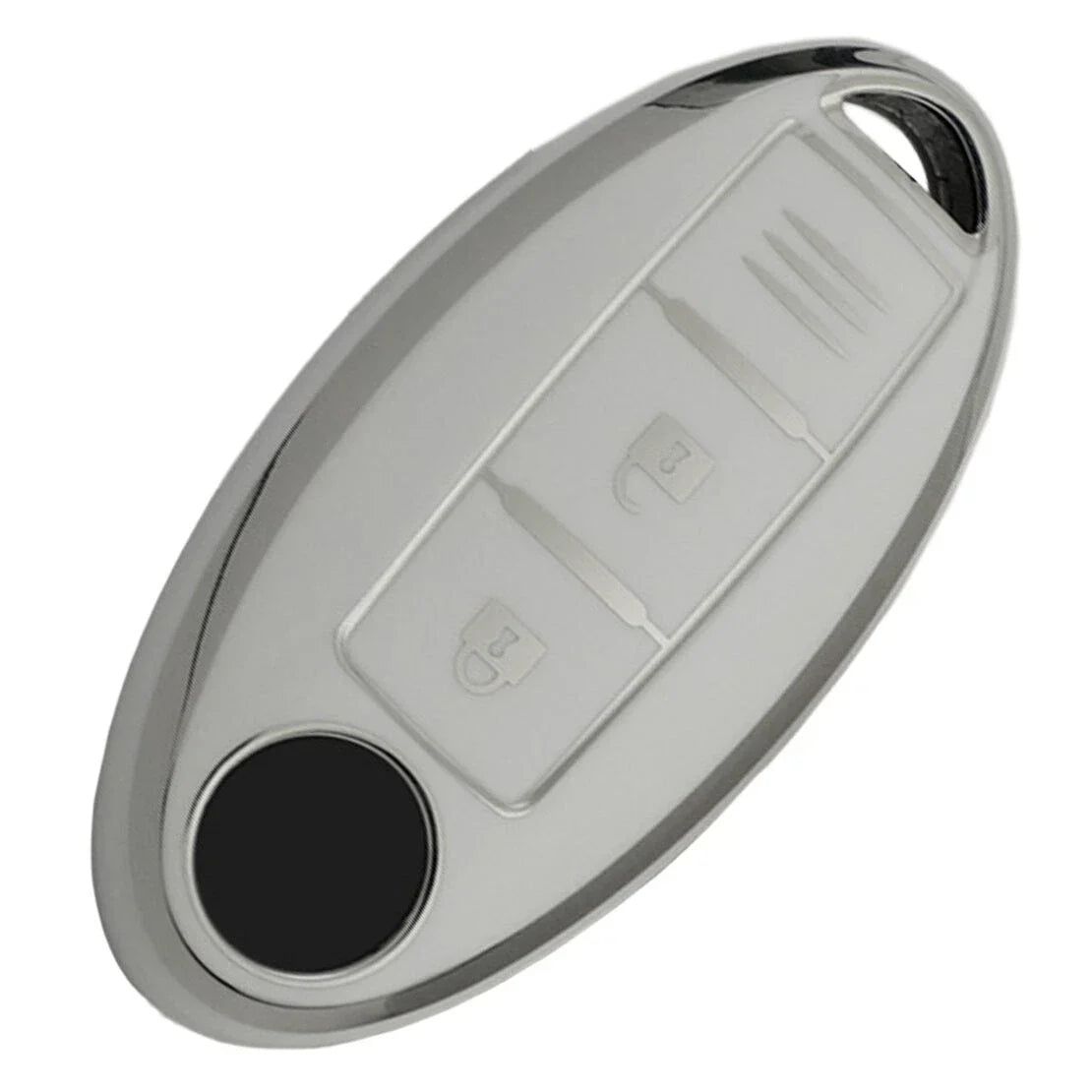 White TPU Key Cover Case for Nissan Qashqai Leaf (2013-2023)