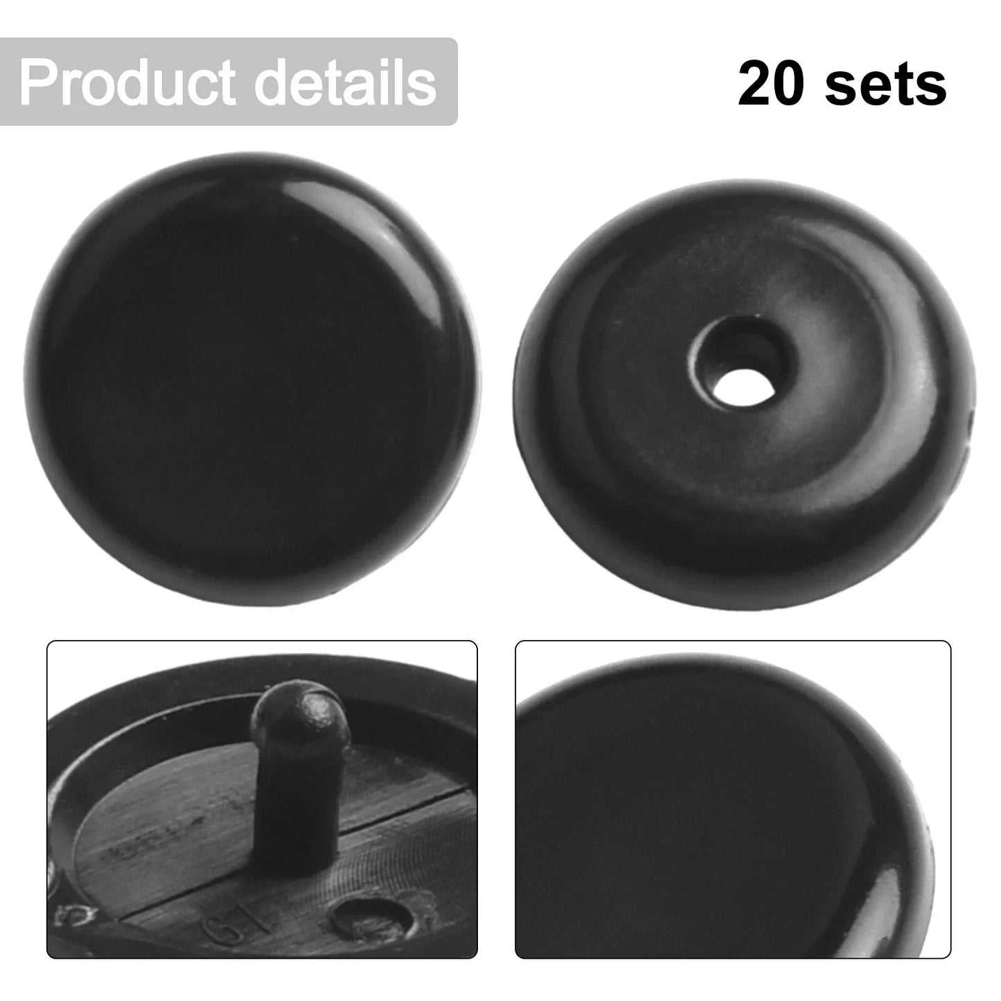 20 Pairs Seat Belt Button Buckle Stopper Black for Car