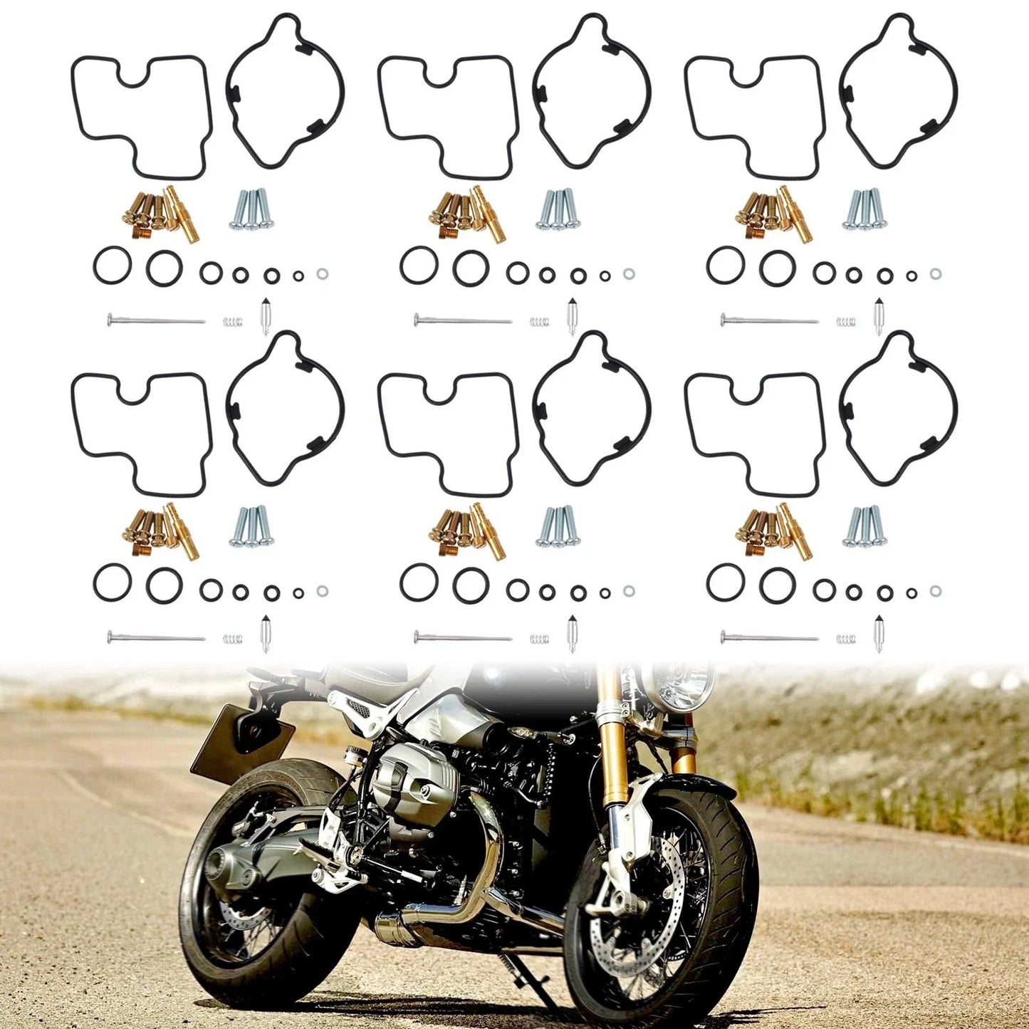 6x Carburetor Repair Kit for Honda GL1500C/GL1500CT Valkyrie 1500 (1997–2003)