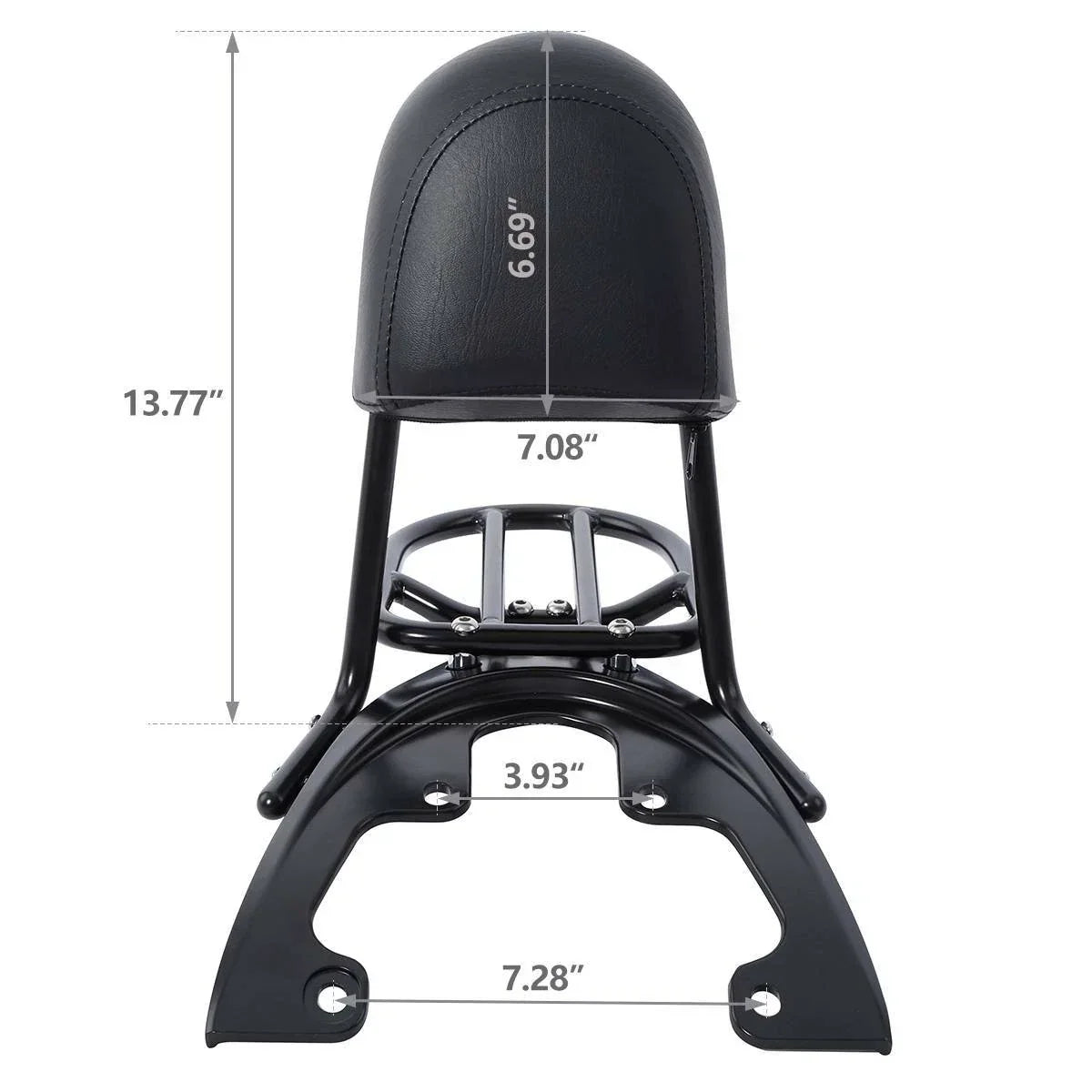 Black Sissy Bar Backrest Baseplate for Harley V-Rod Night Rod Special (07-11)