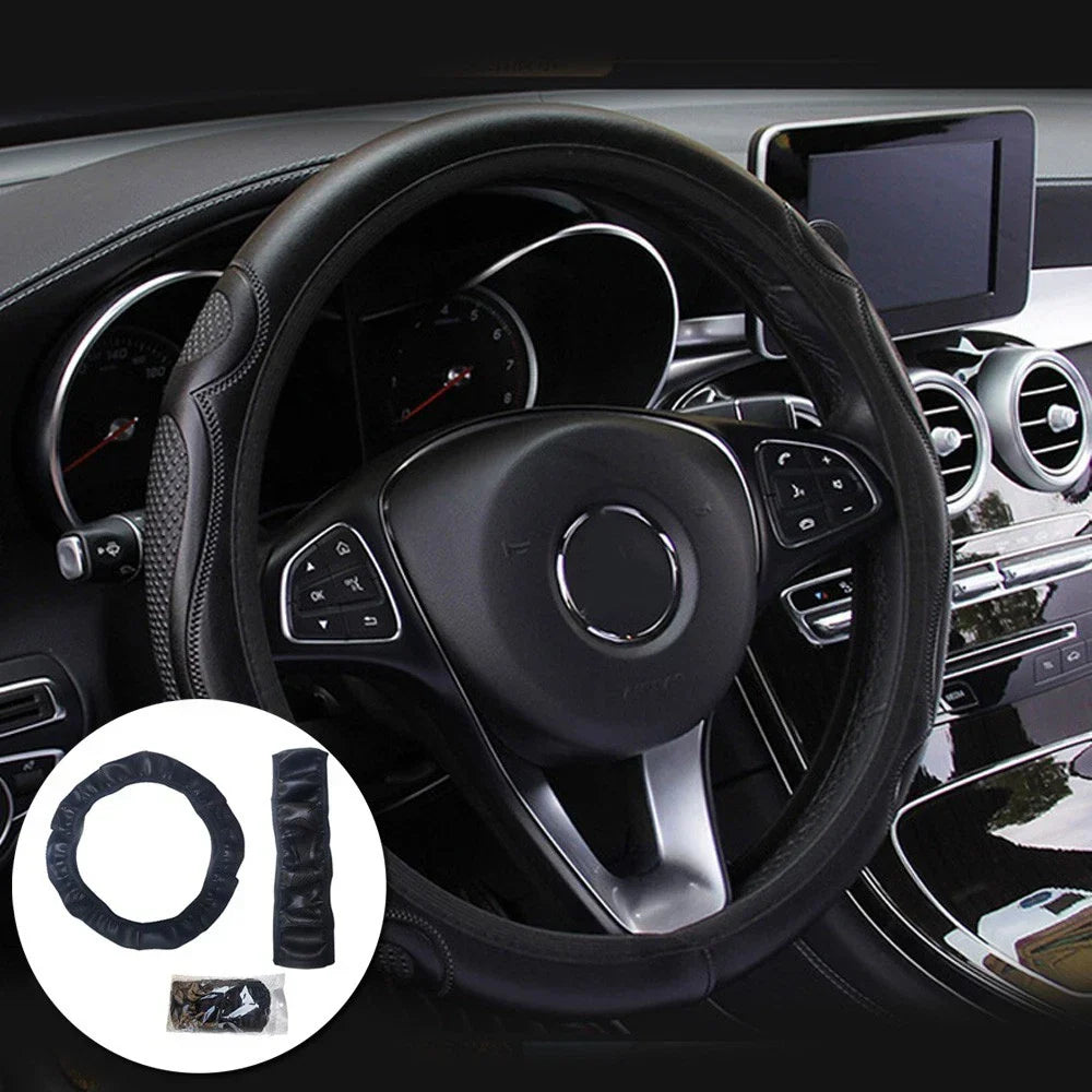 Steering Wheel Cover / 37-38CM / Steering Wheel Cover for Au Black Car