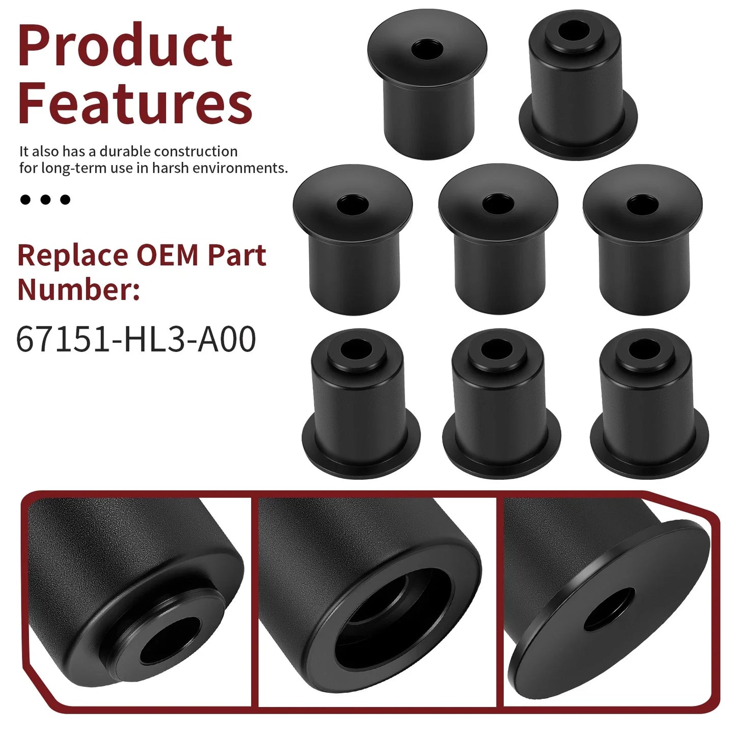 8 Pcs Door Bushings Set for Pioneer 1000-6 Deluxe Crew SXS1000M6D (2019–2024)