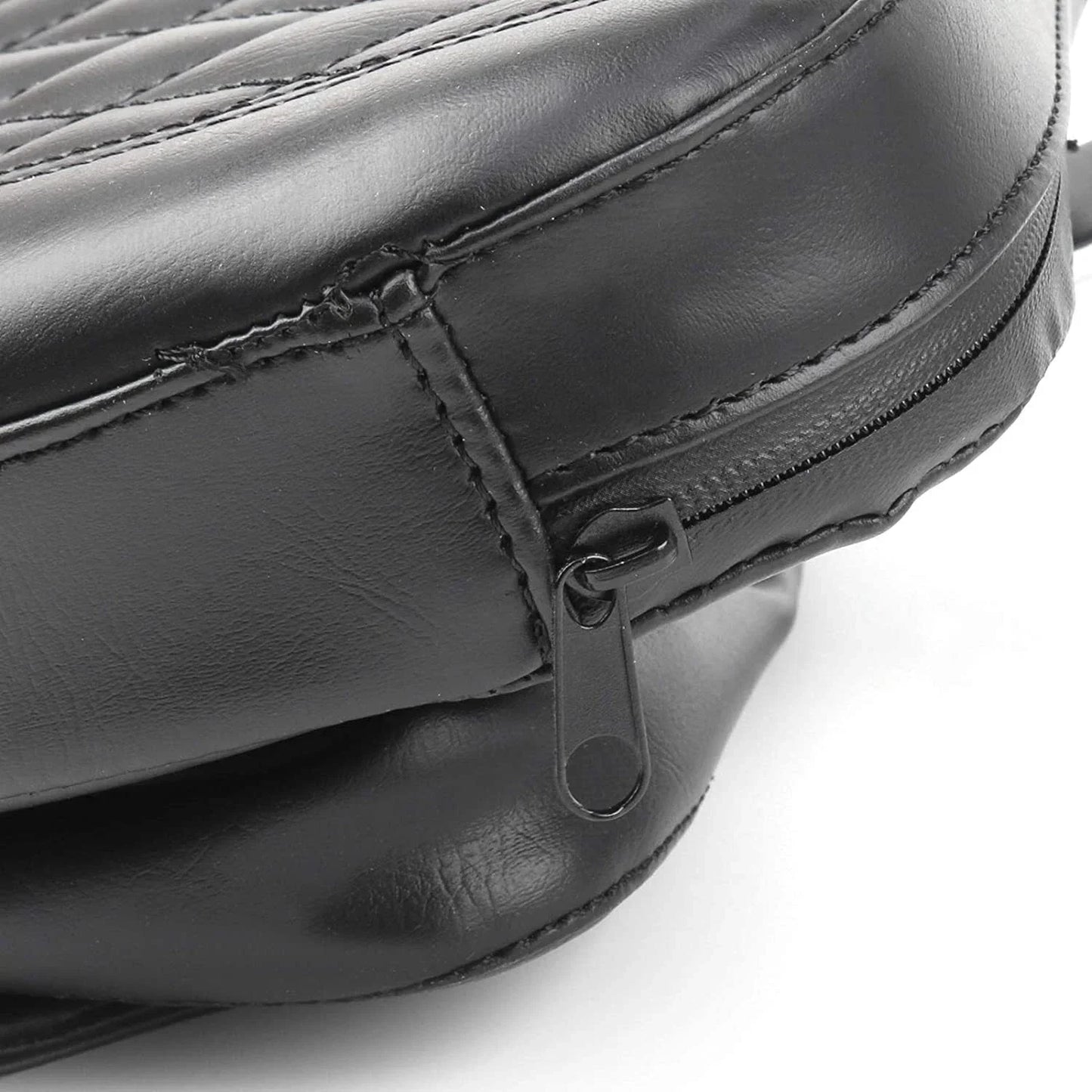 Driver Backrest Pad for 2007-2017 Harley FLSTF Heritage Softail, Black