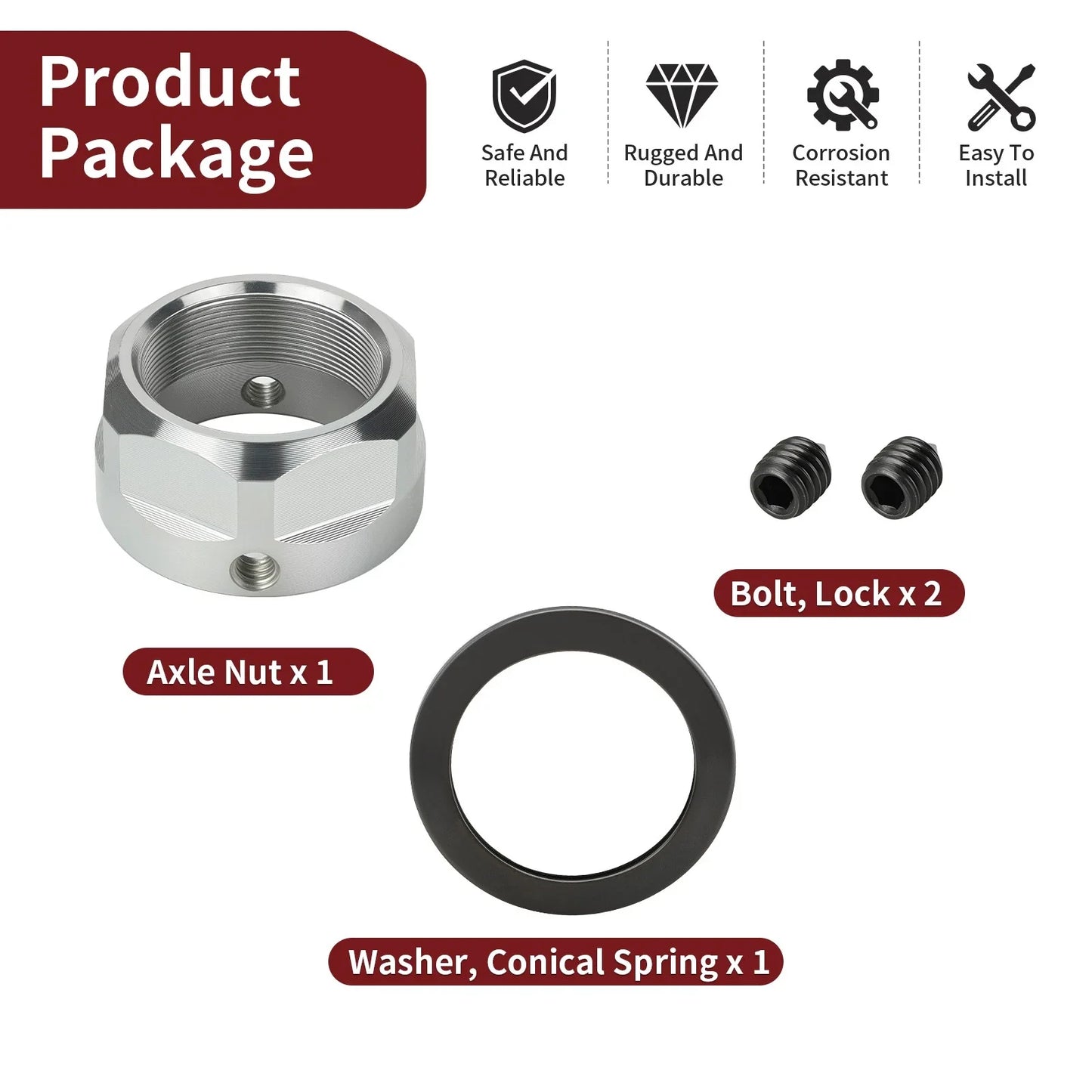 Rear Axle Lock Nut & Washer Set for Yamaha YFZ450/YFZ450X (2004–2013)