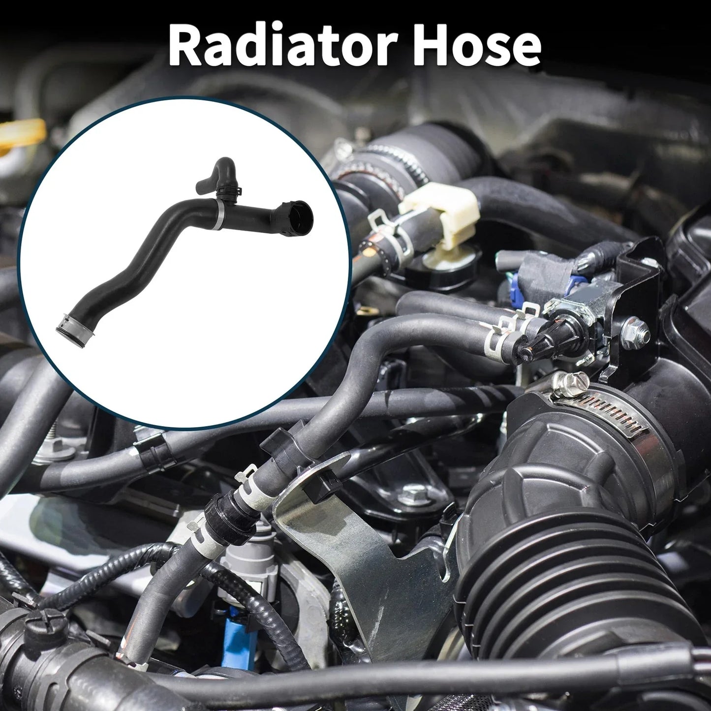 Radiator Hose for Mercedes-Benz GL450 2013-2014 2 x Rubber Downpipe