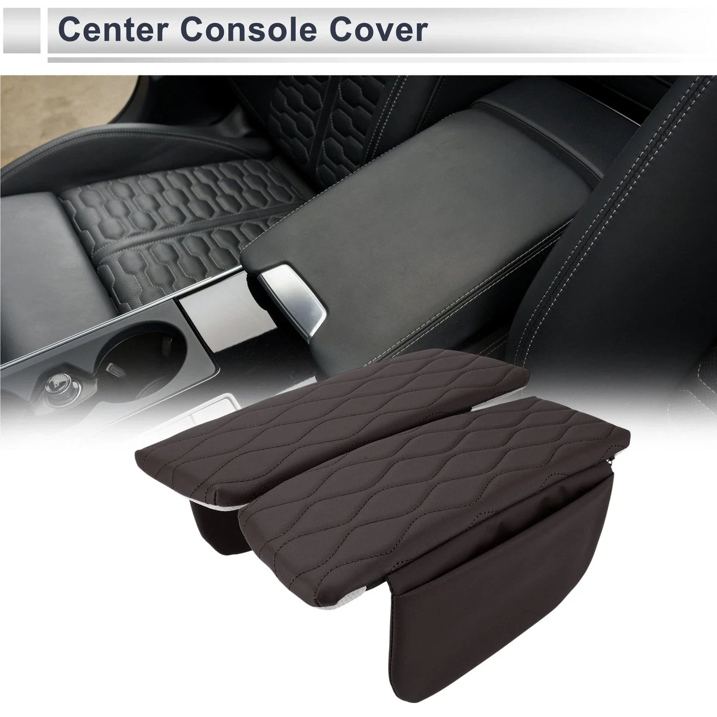 Center Console Cover with Storage Bag for BMW X5 G05 (2019 - 2023) Dark Brown