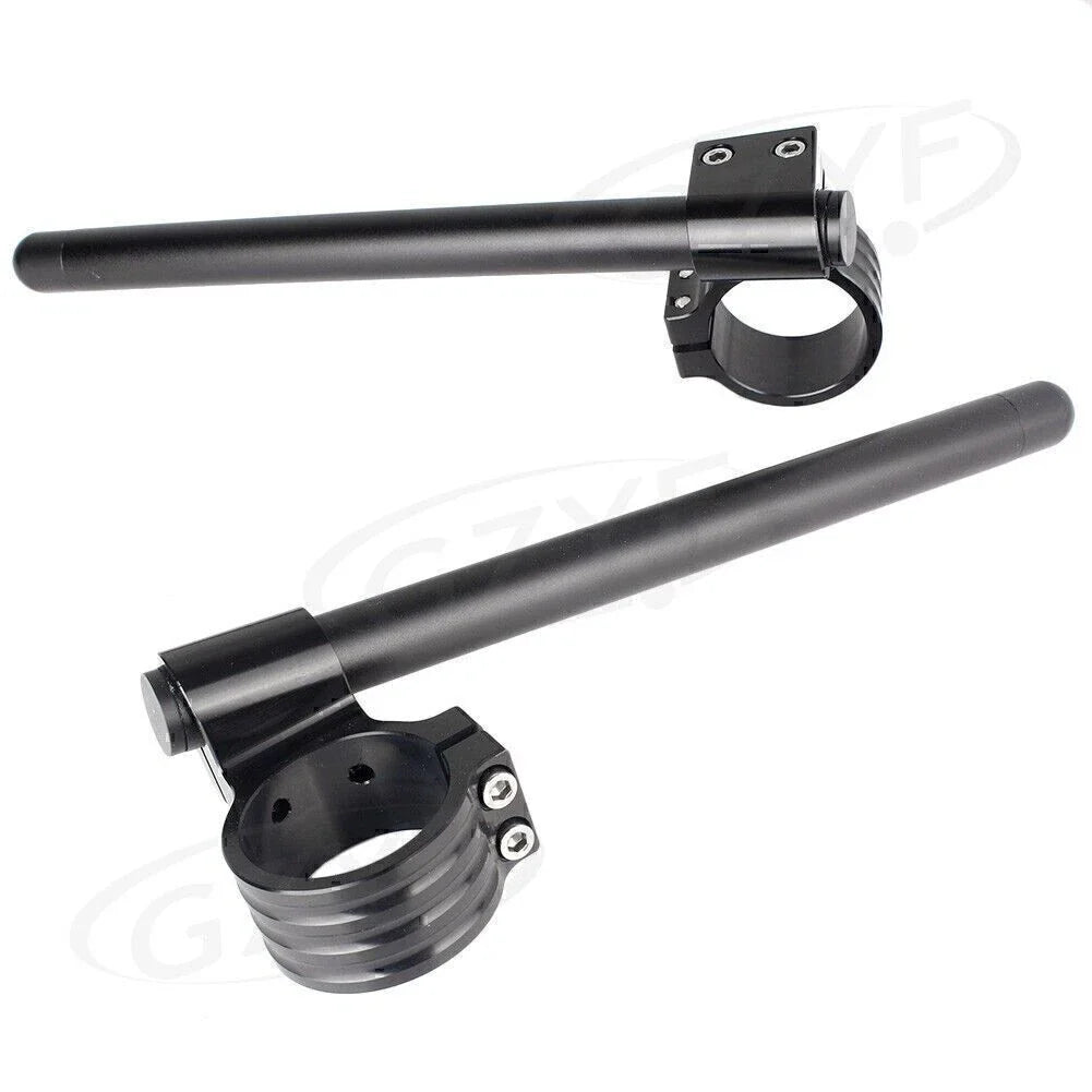 52mm Clip On Handlebar Fork Tubes for Motorcycle - Black (Universal)