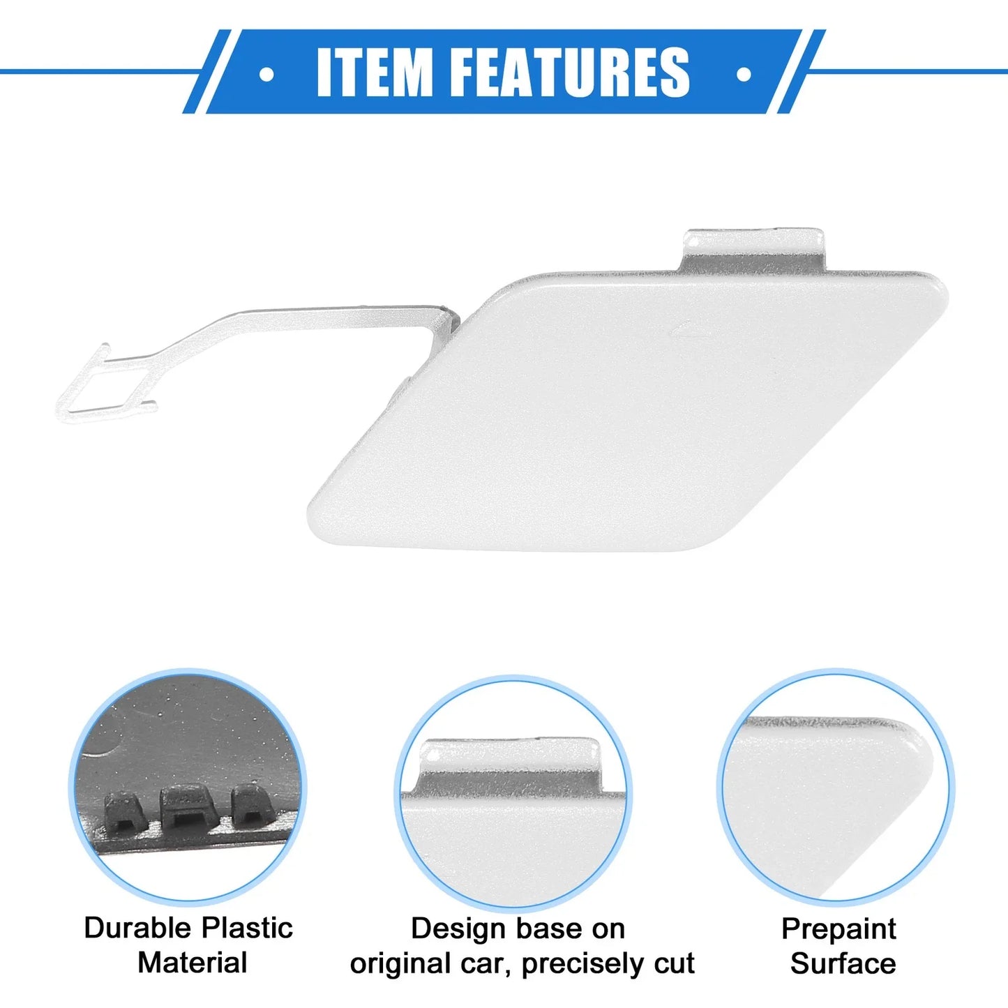 Rear Bumper Tow Hook Eye Hole Cover Cap for BMW 3 F30 White (2012-2015)