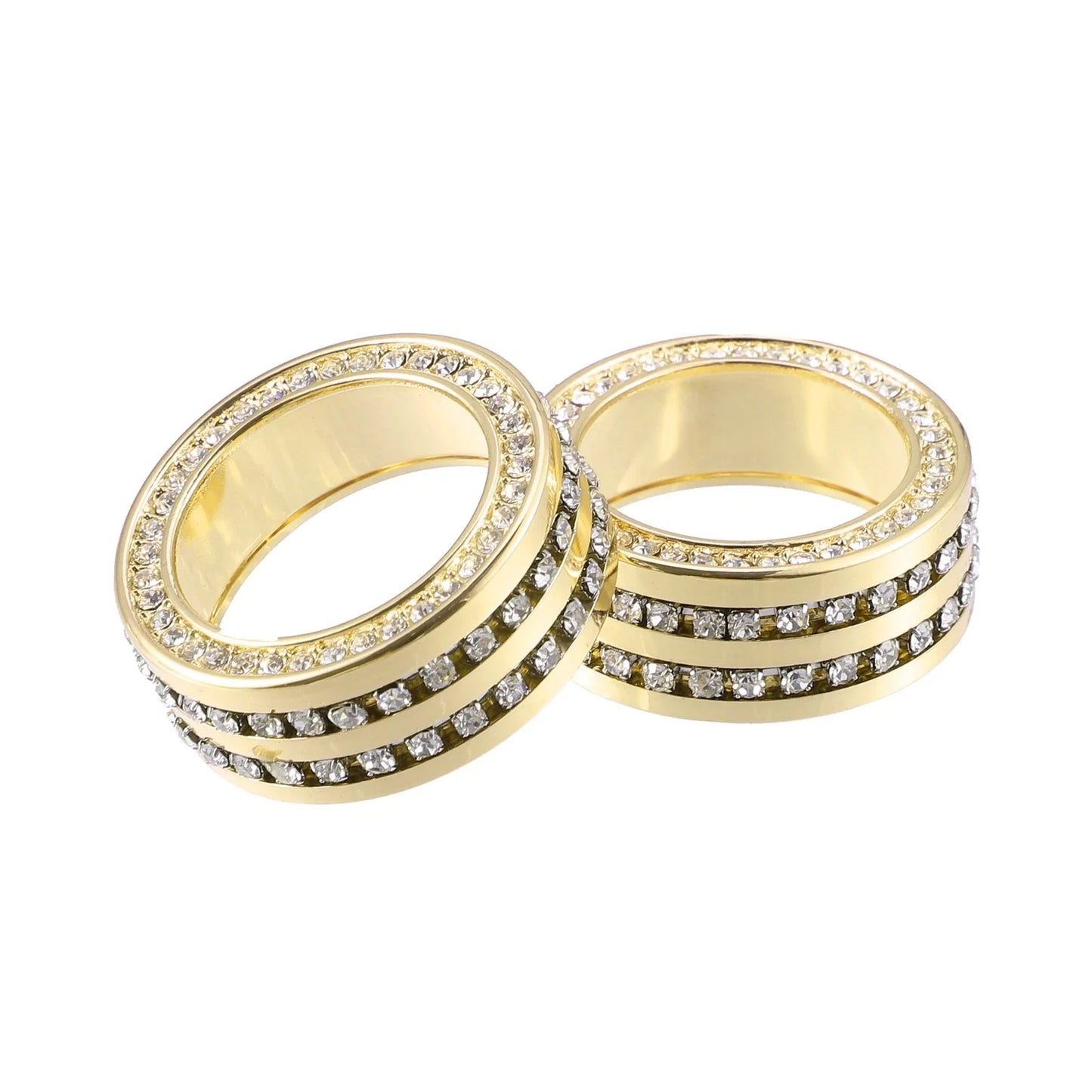 AC Tune Knob Cover Ring for BMW 3 Series F30 Gold Tone 3 x Pcs