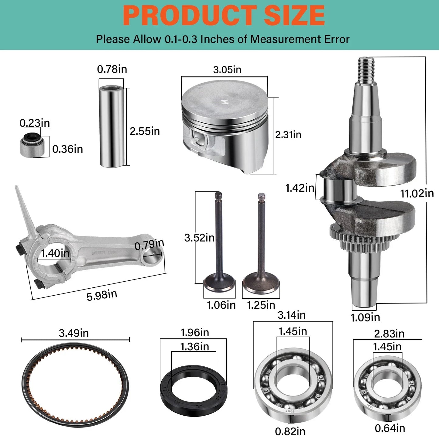 Engine Top End Rebuild Kit for Yamaha G11/16/20