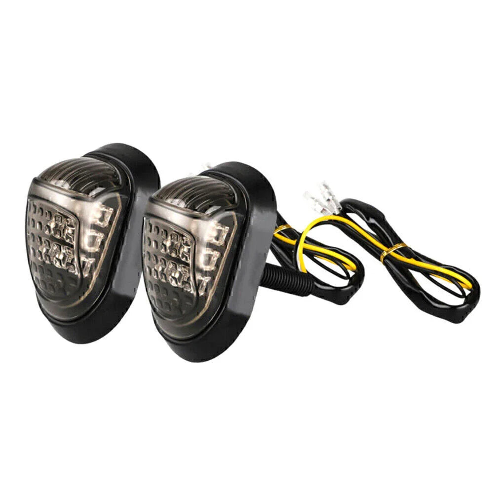 Amber LED Flush Mount Turn Signal Lights for Universal Motorcycle