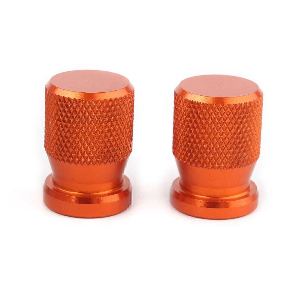 Tire Valve Caps Orange Dust Covers for Car Wheel Rim Vent Stems