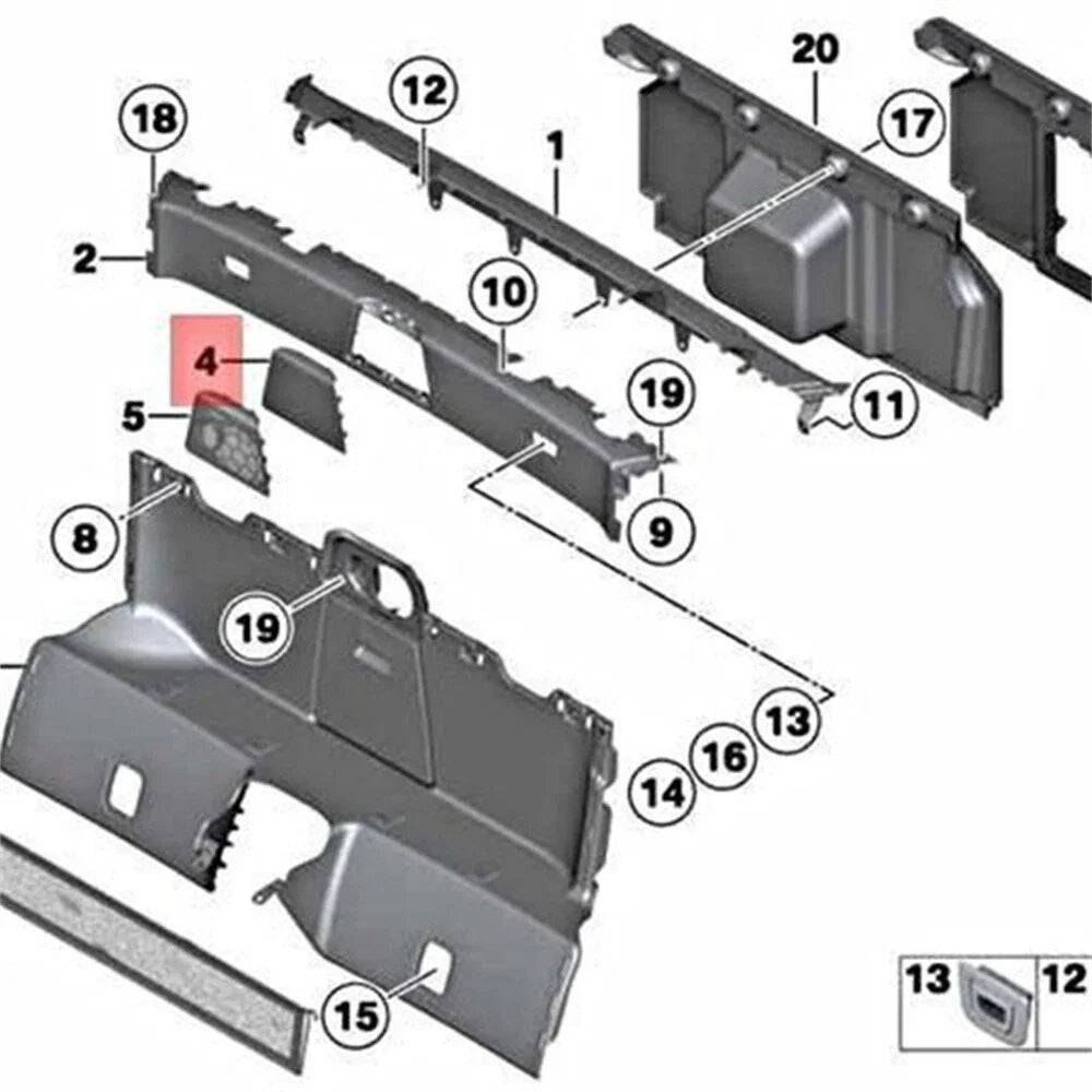 Rear Center Cover Trim Panel for BMW Z4 E89 (2009-2014)