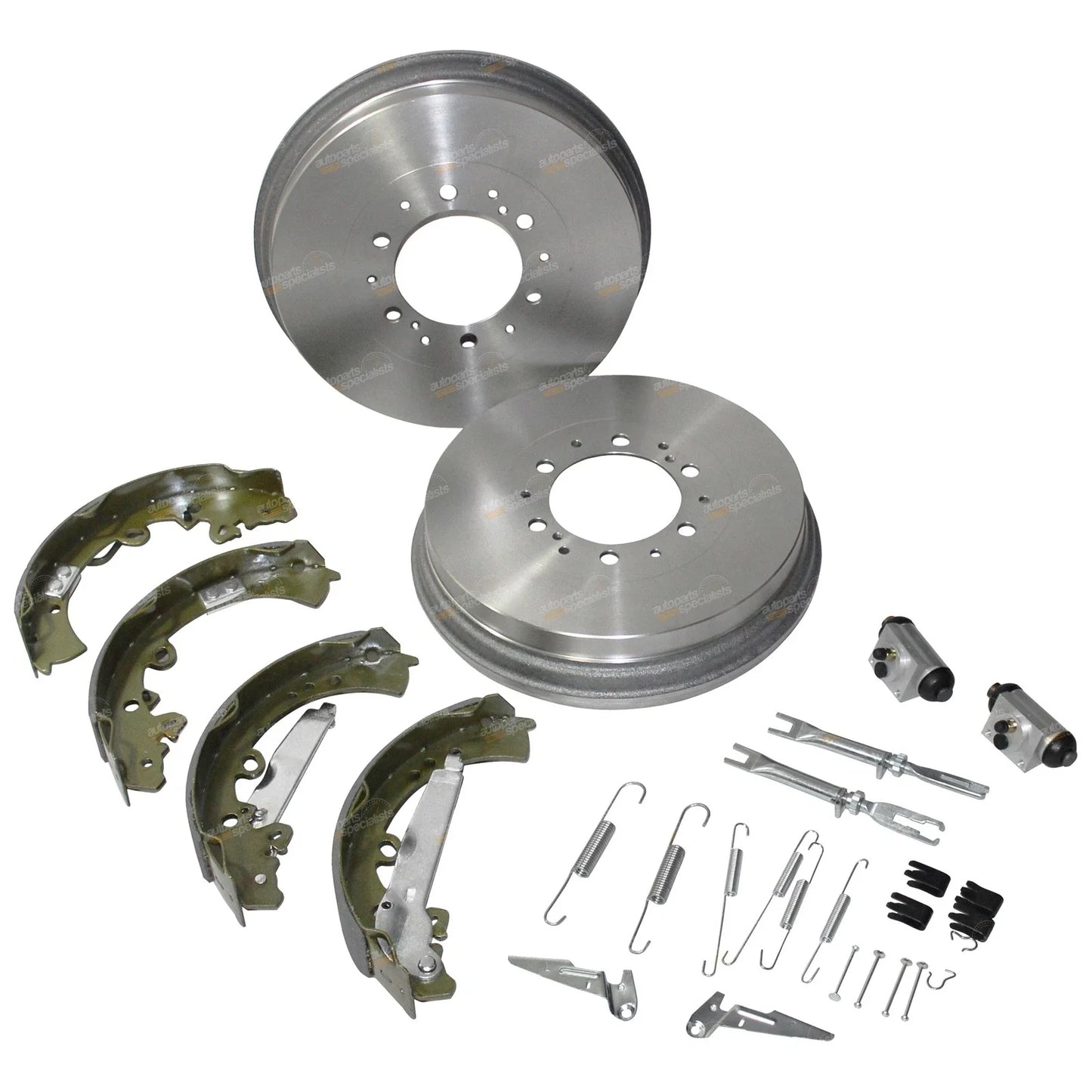 Rear Brake Drums + Shoes + Wheel Cylinders Kit for Hilux (2005–2016)