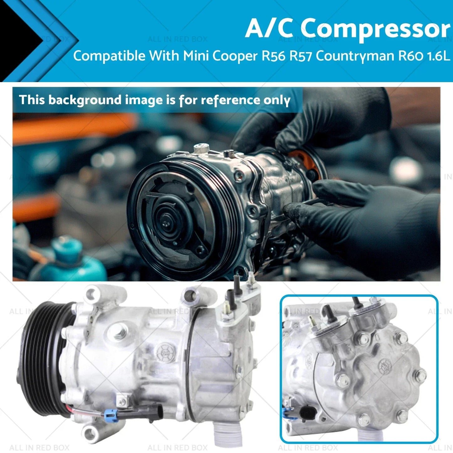 A/C Compressor w/ Pulley for Mini Cooper R56 R57 Countryman R60 (2007-2015)