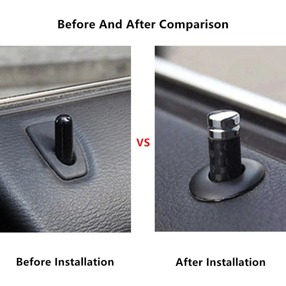 4 x Carbon Fiber Door Lock Pins Knob 35x8mm for BMW Benz