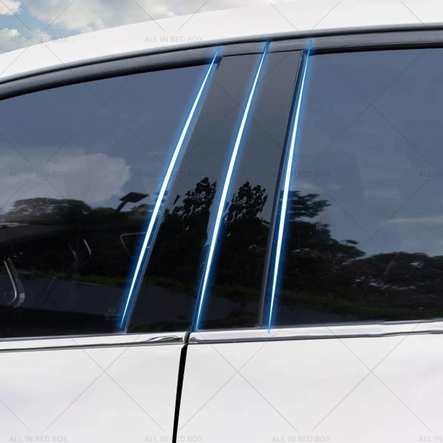 4x Black Pillar Post Covers for 2009-2018 Dodge Ram 1500 Quad Cab