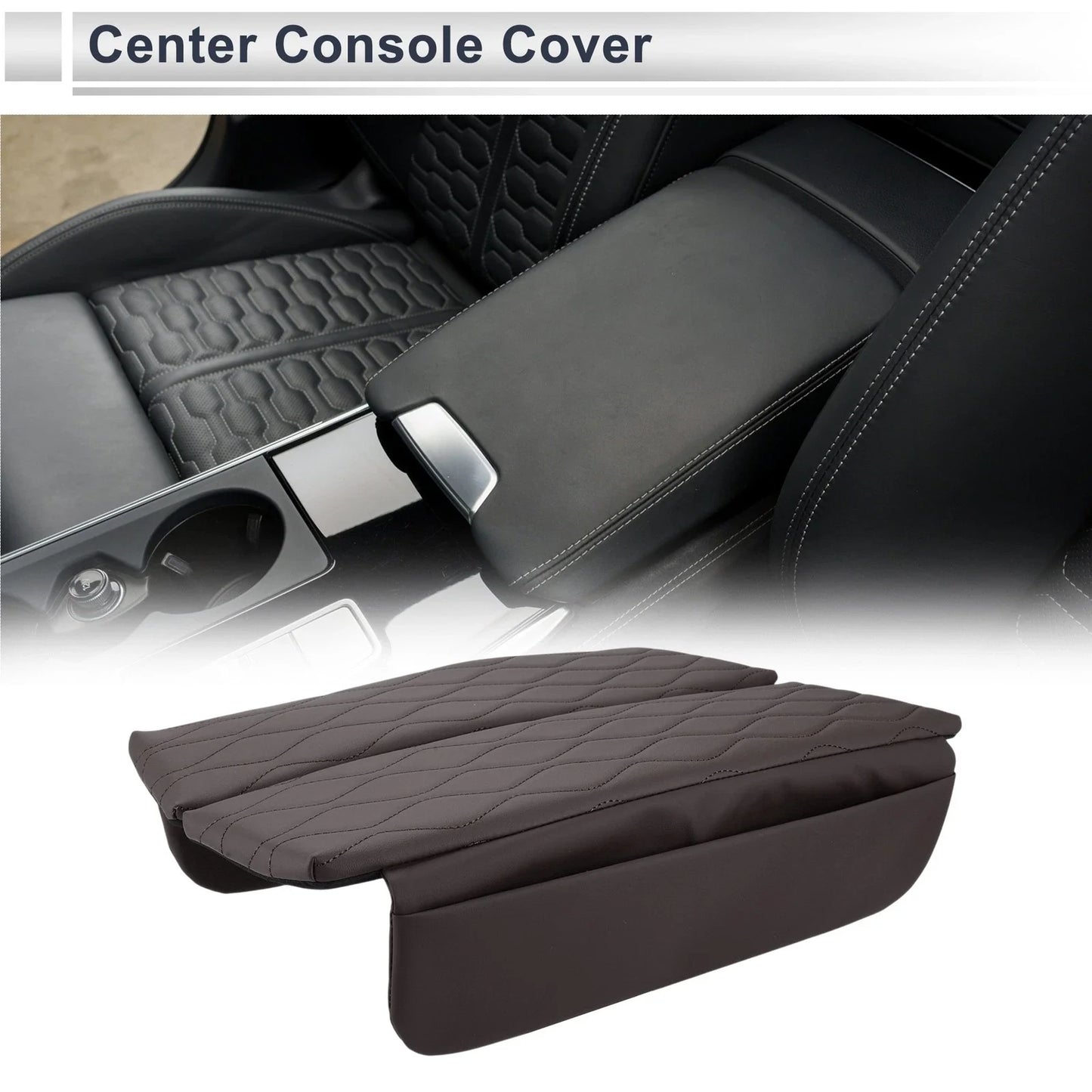 Center Console Cover with Bag for BMW 5 Series G30 (2019-2023) Brown