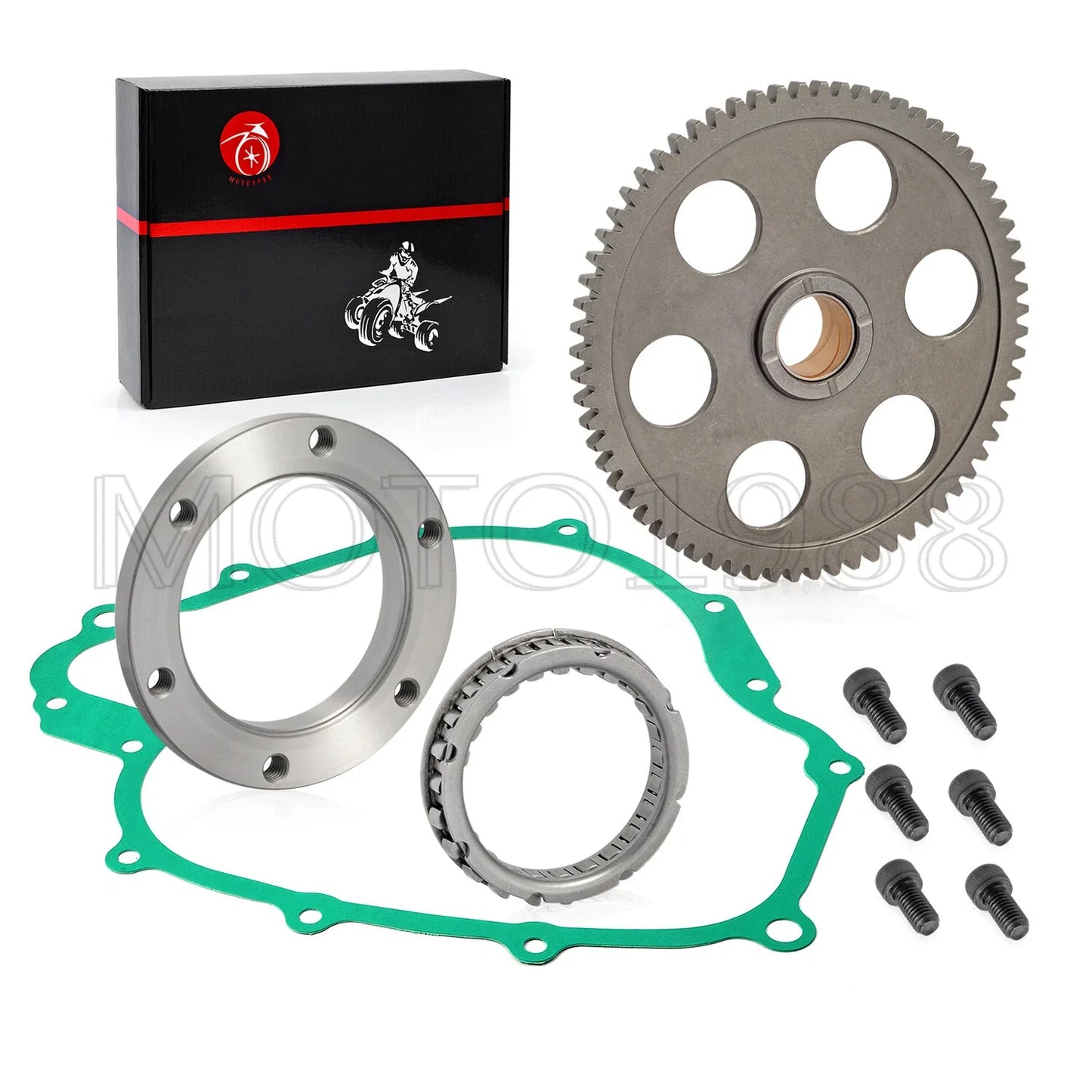 Starter Clutch kit One Way Gear Bearing Gasket for Yamaha Rhino (2003–2008)