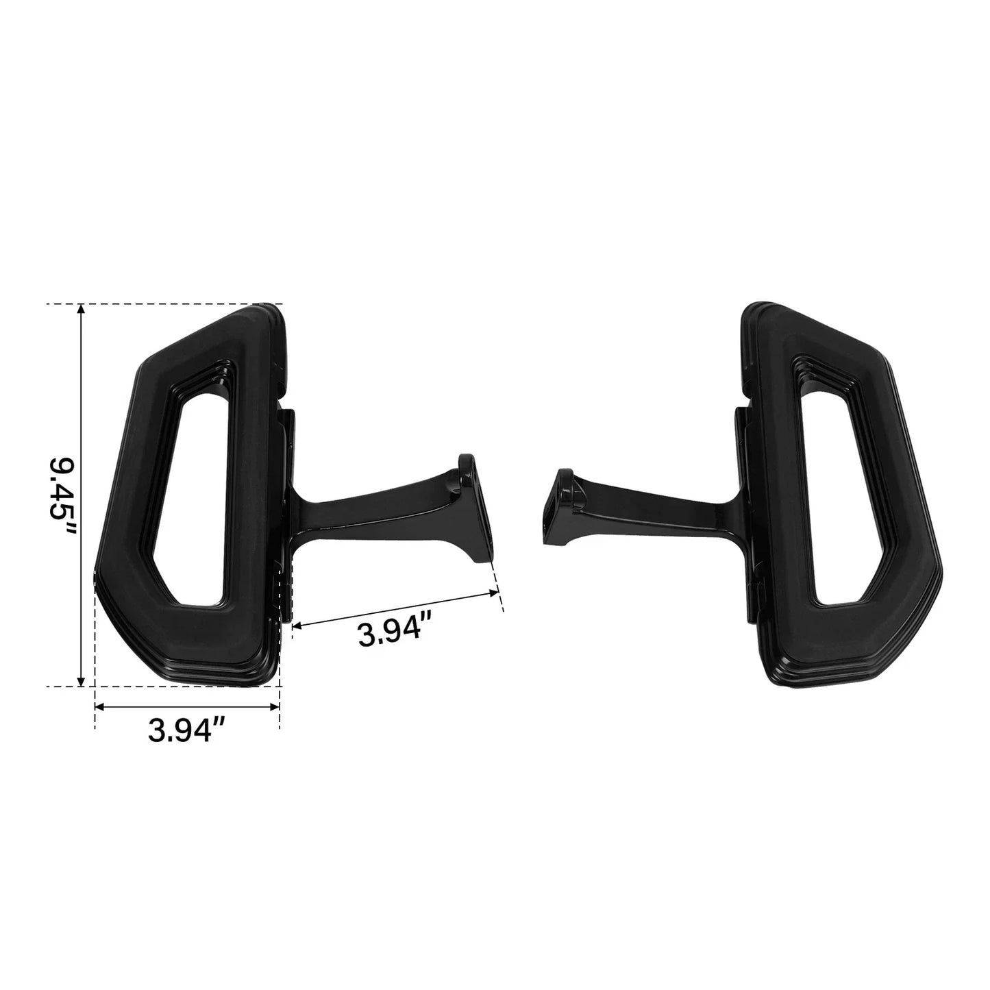 Black Passenger Footboards for Harley Touring Road Street Glide (1993-2025)
