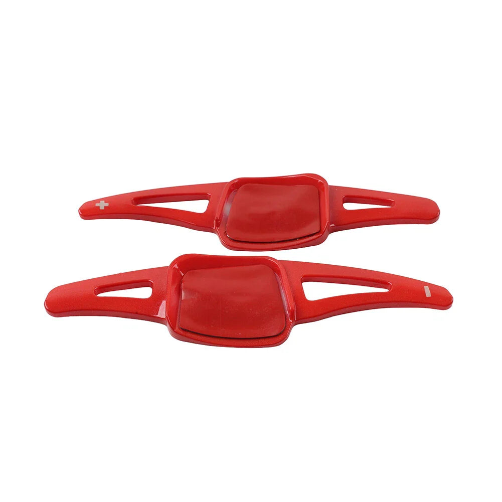 Red Steering Wheel Paddle Shifter Extensions for VW Golf 8, Atlas, Sharan, Touareg