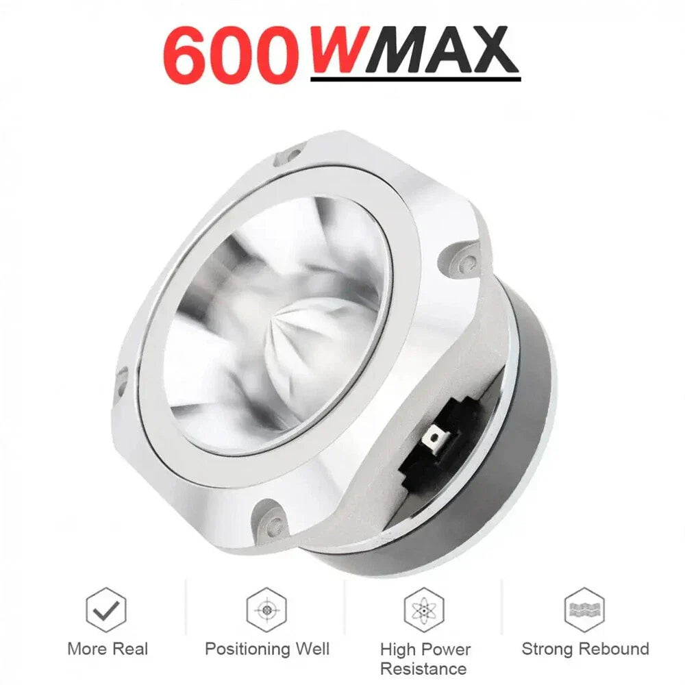 4" Silver Universal Aluminum Tweeter 600W for Car Stereo