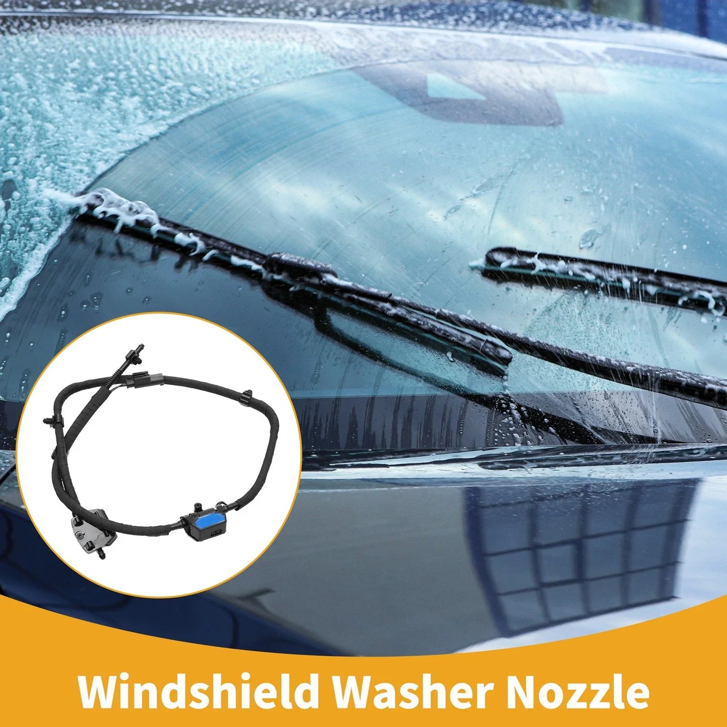 Front Windshield Washer Nozzle BMW 430i/435i 2014-2019 Black 1 Pc (2014-2019)