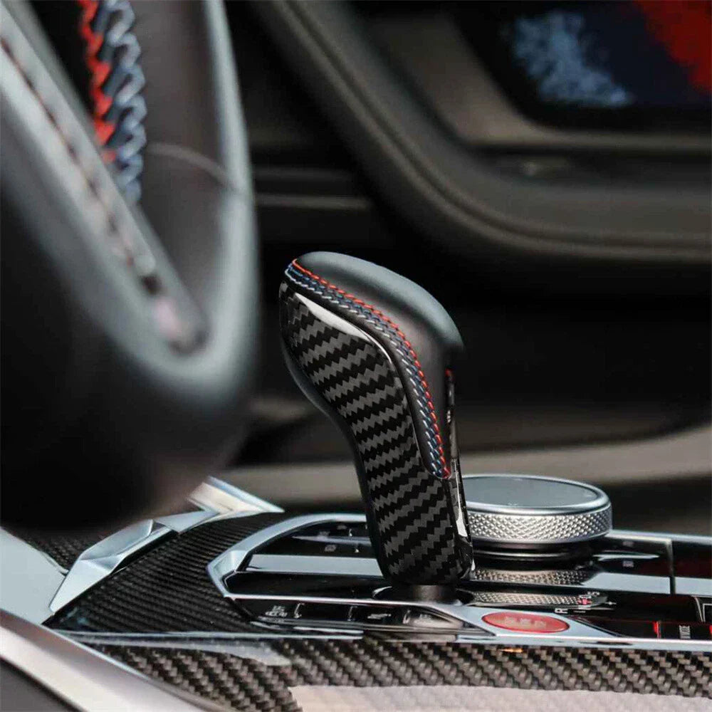 Real Carbon Fiber Gear Shift Knob Trim for BMW M2 M3 M4 X3M X4M X5M (2016-2023)