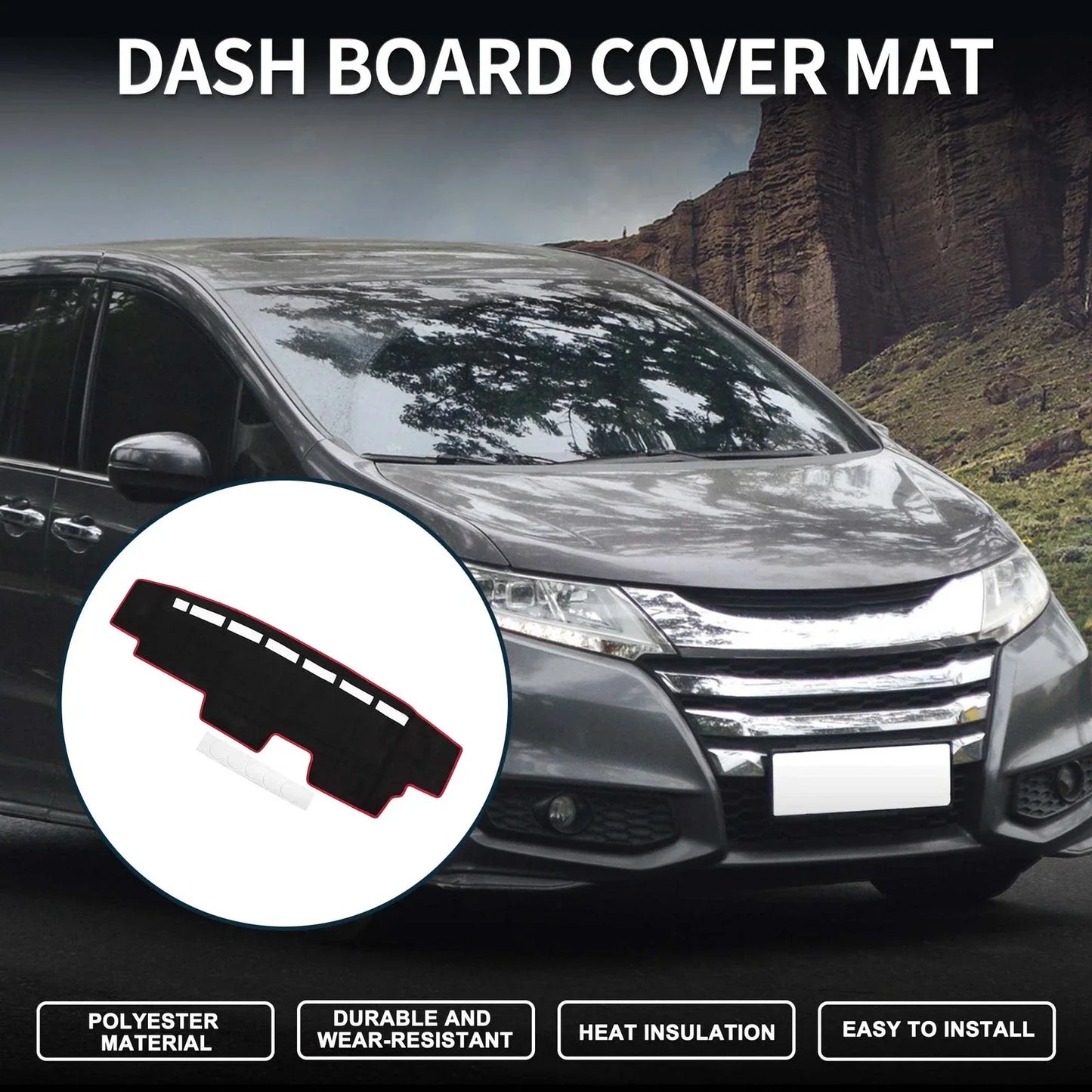 Dashboard Cover Mat for Honda N-Van JJ1 JJ2 (All Years) - Black Red Protector