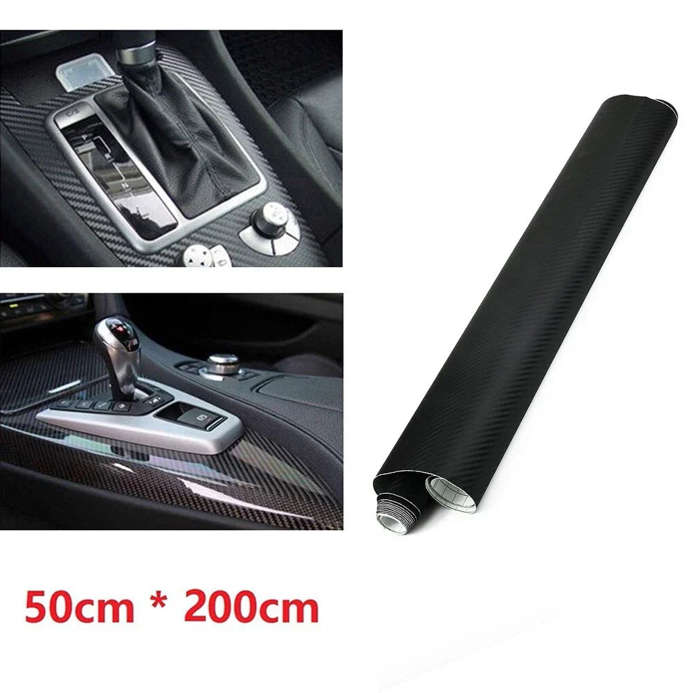 Car Exterior 3D Matt Black Carbon Fiber Vinyl Film Sticker Decal